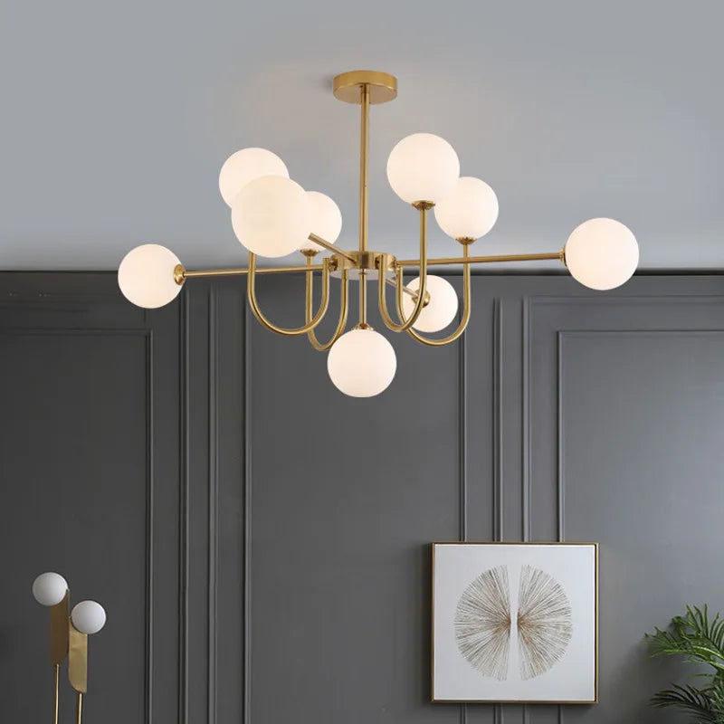 lustre led design moderne en forme de haricot magique - vue 3 sur 9