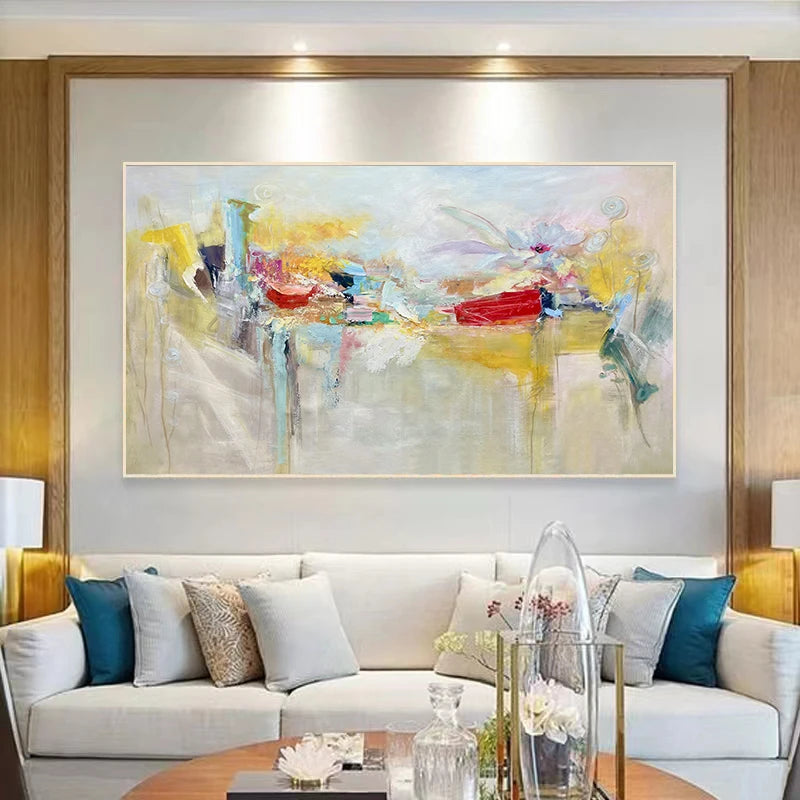 Tableau peinture abstraite personnalisée décorative peinte à la main sur toile - vue 6 sur 7
