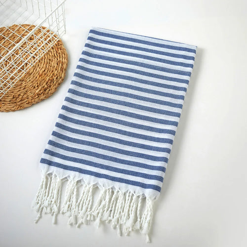 serviette de plage turque extra large rayee frangee