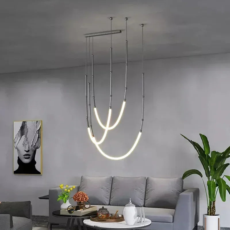 suspension led moderne pour décoration intérieure élégante et stylée - vue 3 sur 12