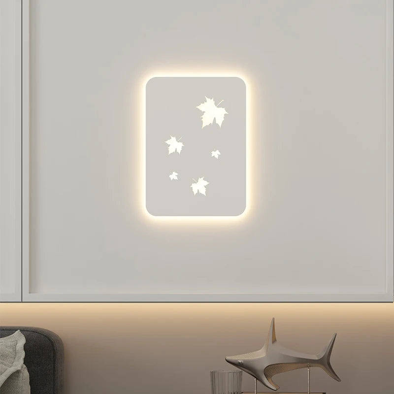 applique murale métallique à intensité variable avec feuilles d'érable - vue 4 sur 8