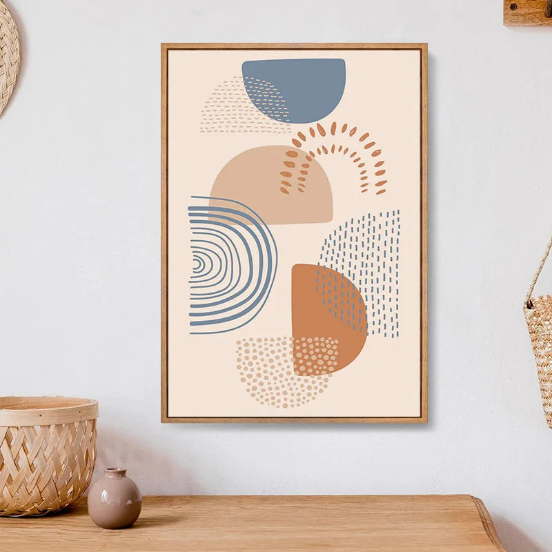 affiche murale abstraite avec petite fleur géométrique décor moderne