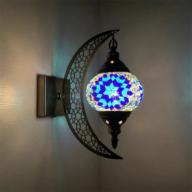 applique murale rétro bohème en forme de lune décorative artisanale - vue 14 sur 14