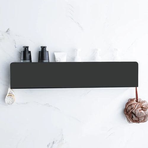 etagère de rangement murale avec crochets en aluminium pour cuisine et douche - vue 5 sur 15