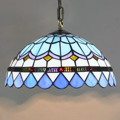 Lustre en verre coloré Tiffany rétro européen - vue 22 sur 29