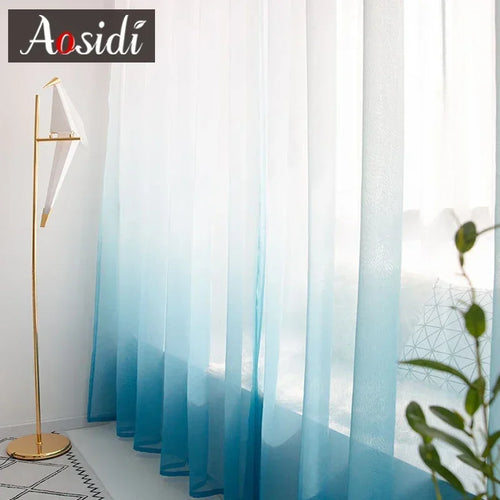 Voilage tulle dégradé moderne léger pour salon chambre