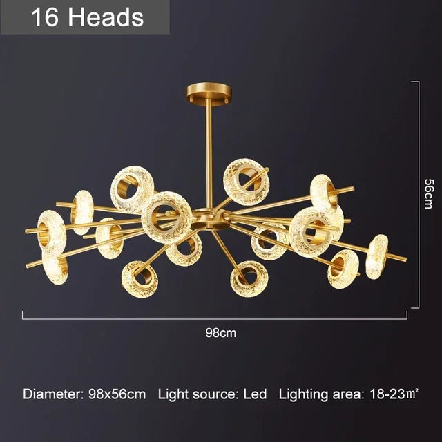 lustre moderne en cristal design pour décoration intérieure