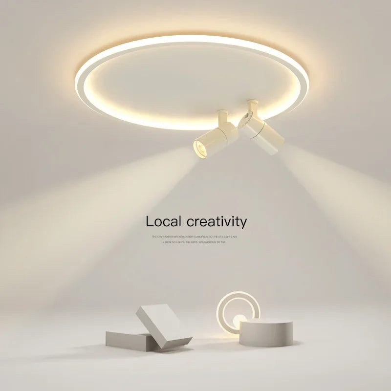 Plafonnier moderne LED avec spots - vue 5 sur 12