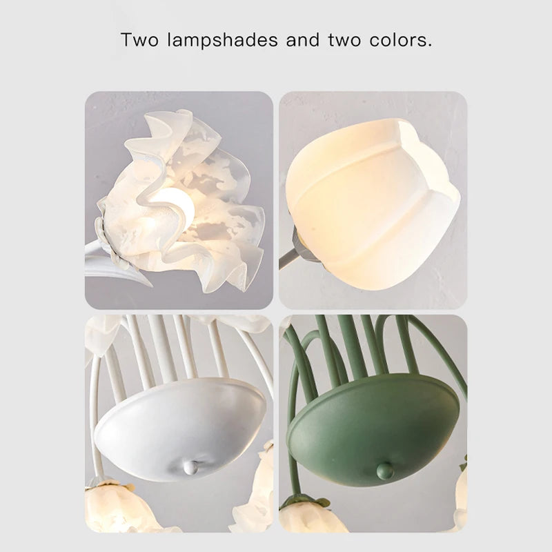 lustre à pétales en verre pour décoration intérieure kawaii - vue 5 sur 24