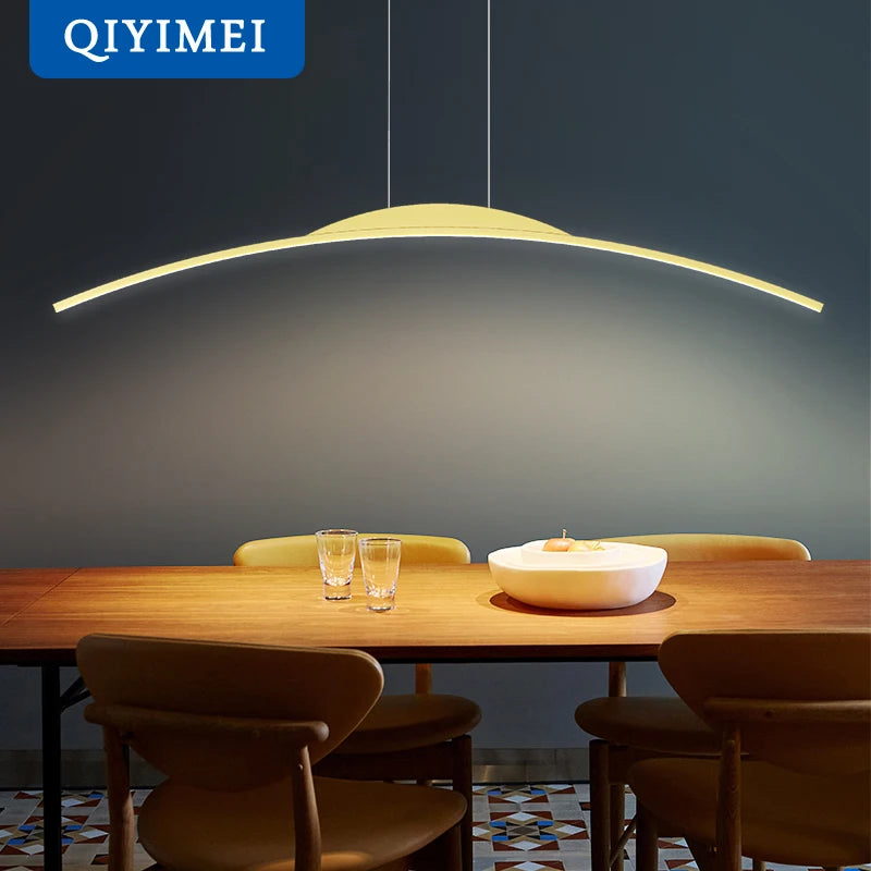 Lustre long led minimaliste avec hauteur réglable
