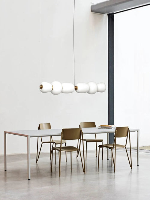 lustre led en verre design minimaliste japonais créatif et artistique - vue 3 sur 12