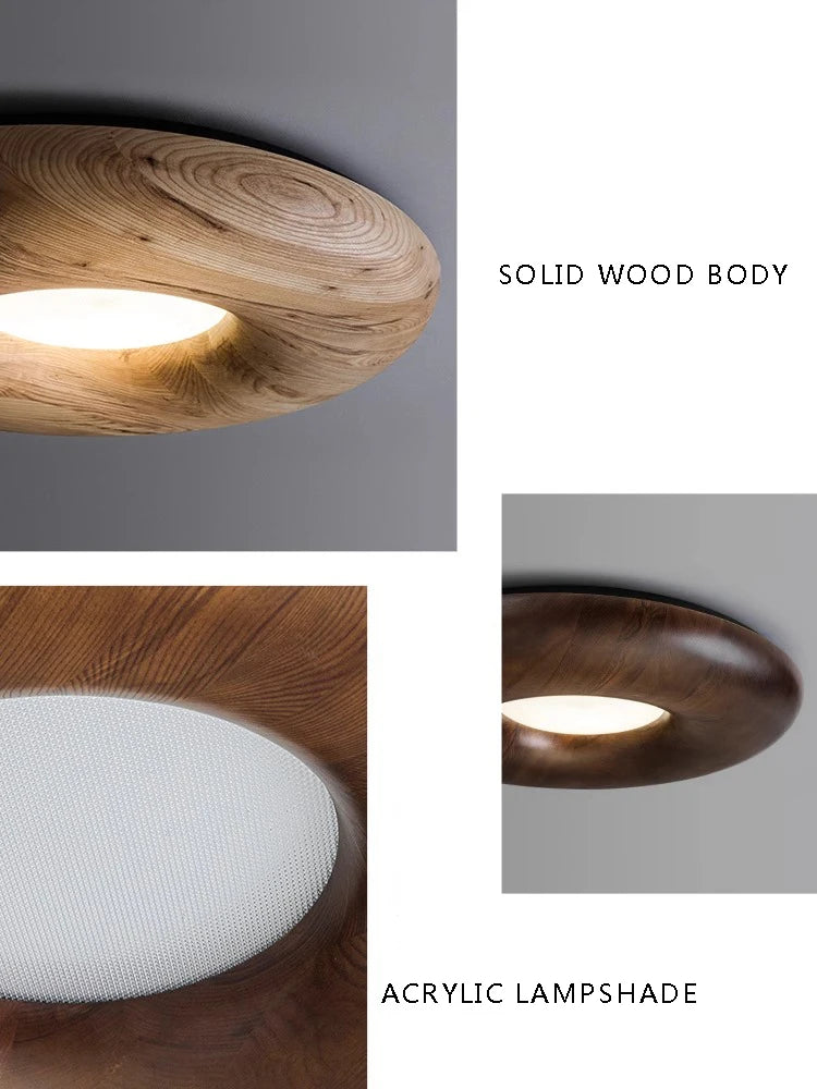 plafonnier led design rétro moderne en bois grand lustre - vue 6 sur 9