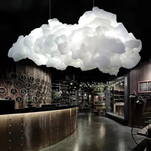 lustre moderne led en forme de nuage flottant pour restaurant
