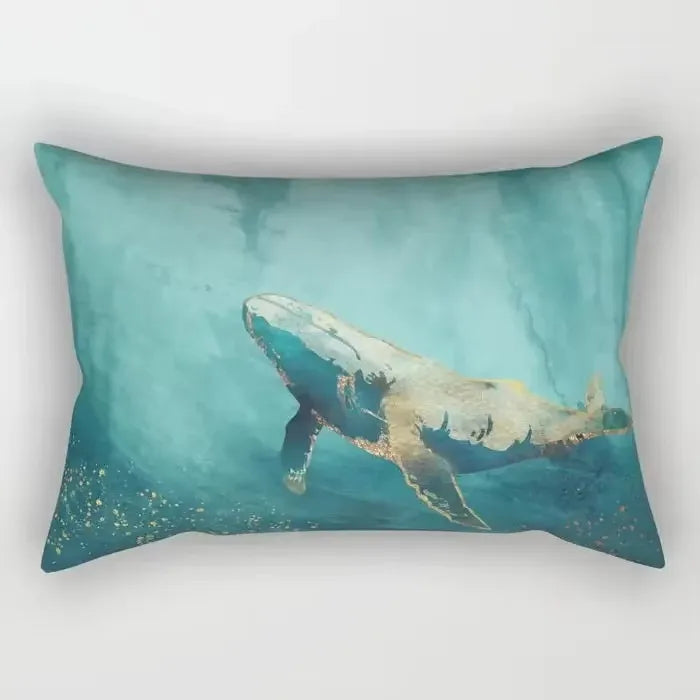 taie d'oreiller rectangulaire à rayures aquarelle chinoises décorative