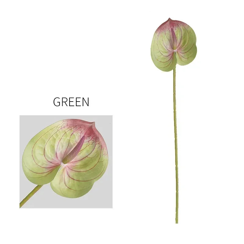 feuilles d'anthurium artificielles pour décoration florale et jardin - vue 16 sur 24