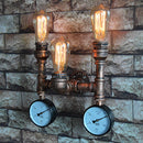 applique murale industrielle vintage en tuyau d'eau rouillé