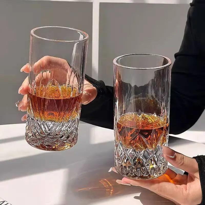 Verre hockey créatif fond épais pour cocktail whisky