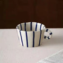 Mug ceramique motifs geometriques style nordique anse peinte