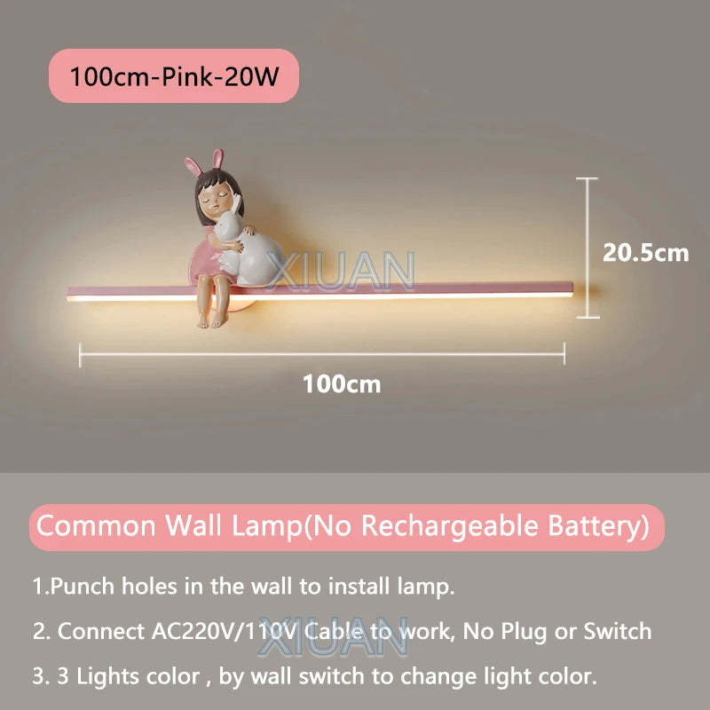 applique murale en forme de lapin pour décoration enfant - vue 15 sur 17