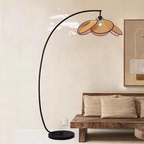 lampadaire en rotin pour ampoule standard - vue 2 sur 7