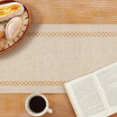 Chemin de table lin motif ajouré moderne chic