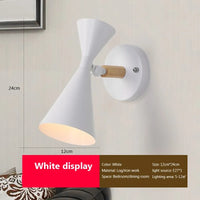 Applique murale de chevet LED nordique en bois