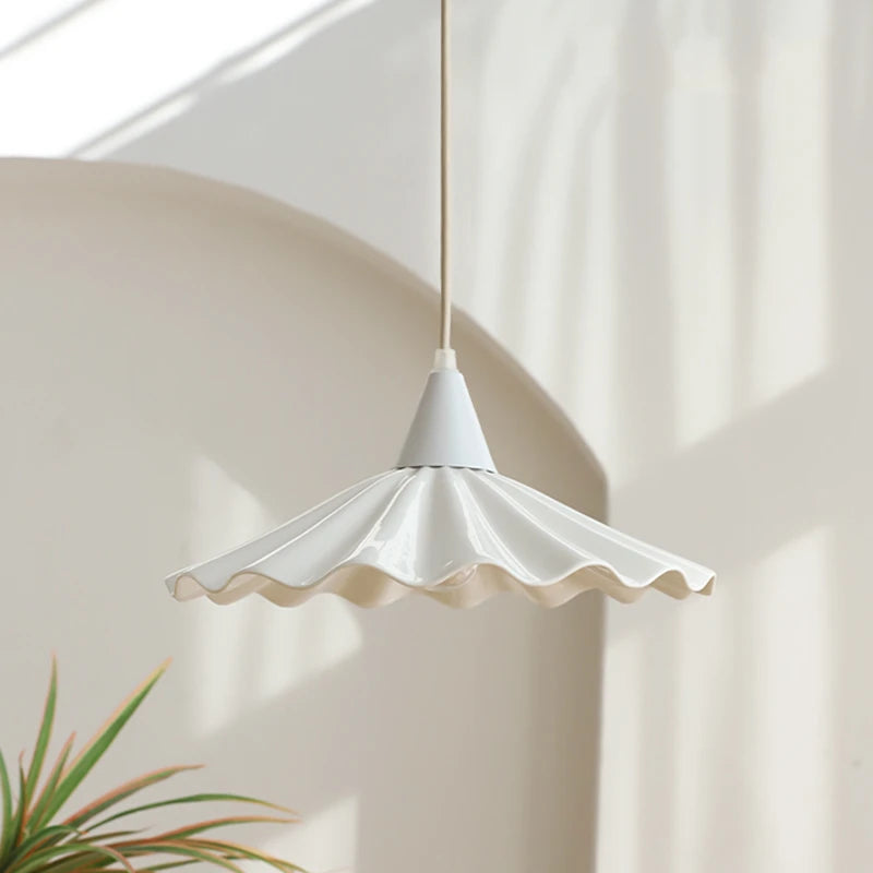 suspension LED 30 cm blanc en céramique style japonais