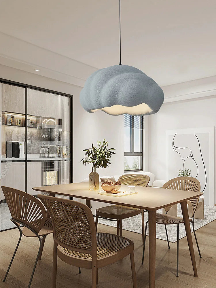 suspension Nordique minimaliste créatif nuage Wabi Sabi crème Style Led lustre Restaurant Bar décor à la maison lampe salle à manger lumières - vue 4 sur 11