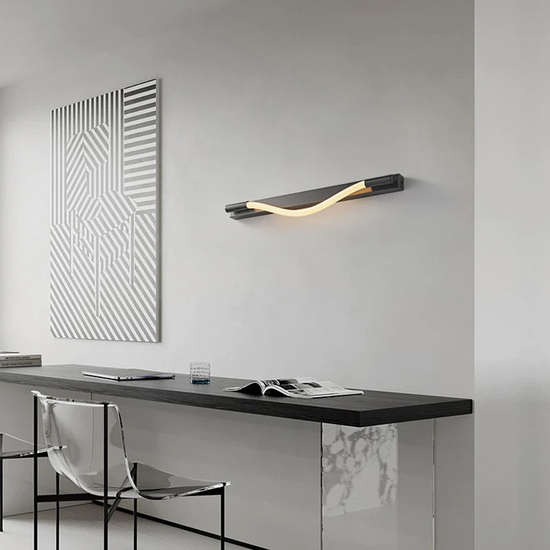 applique murale moderne minimaliste en acier inoxydable design élégant - vue 3 sur 7