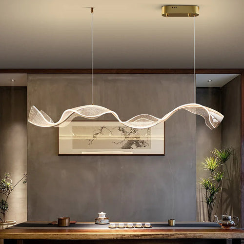 lustre led design moderne pour intérieur réglable en acrylique transparent - vue 5 sur 8