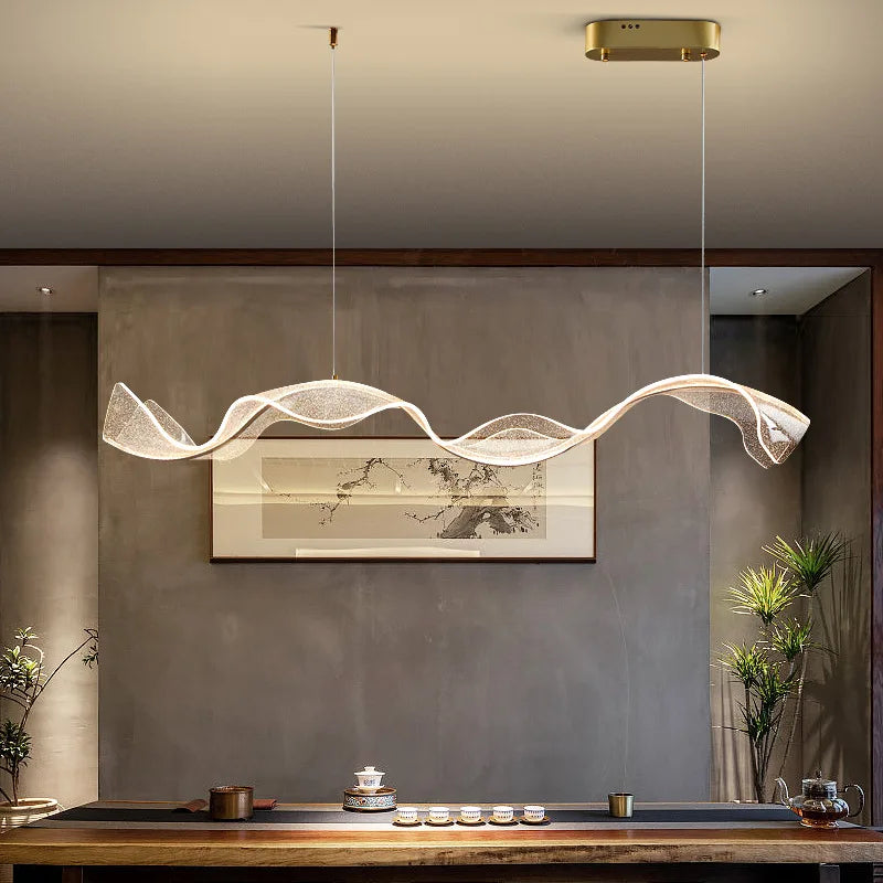 lustre led design moderne pour intérieur réglable en acrylique transparent - vue 4 sur 8