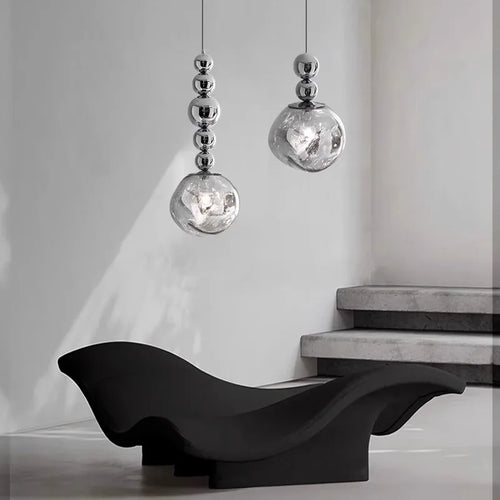 lustre moderne à led en cristal design nordique pour bar et salon - vue 2 sur 7