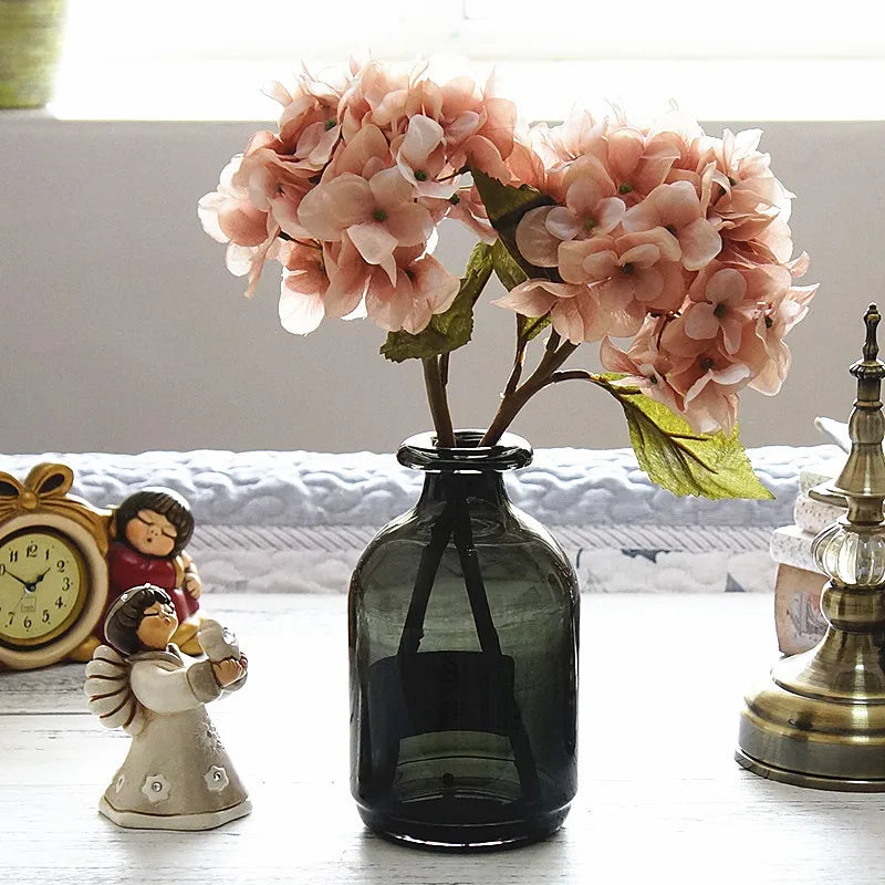 bouquet d'hortensias en soie pour décoration intérieure et mariage - vue 6 sur 14