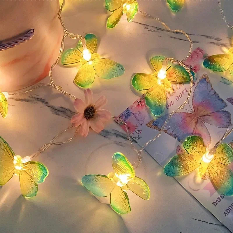 guirlande lumineuse led papillon pour fêtes et décorations intérieures