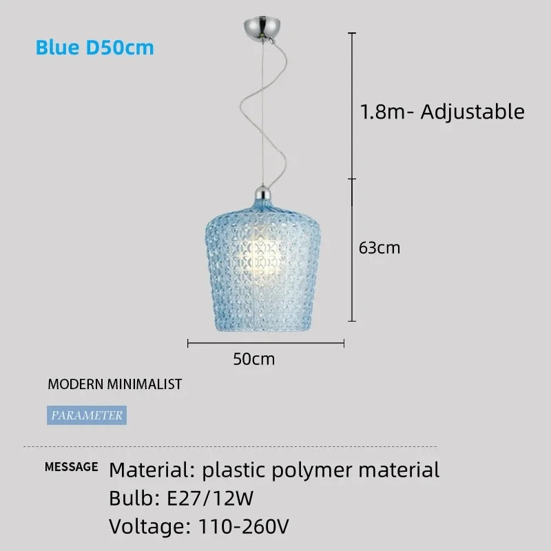 lustre italien moderne creux décoratif avec lumières led acryliques - vue 9 sur 16