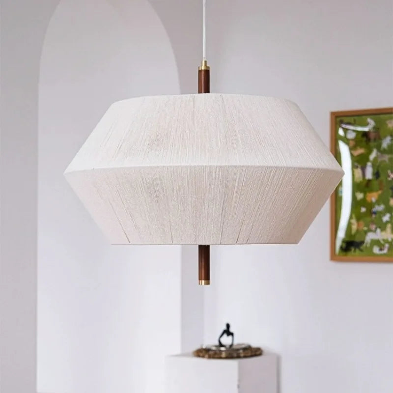 lustre en fil de coton nordique style wabi sabi pour décoration intérieure - vue 4 sur 9