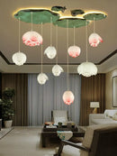 Suspension fleur Lotus style rétro LED