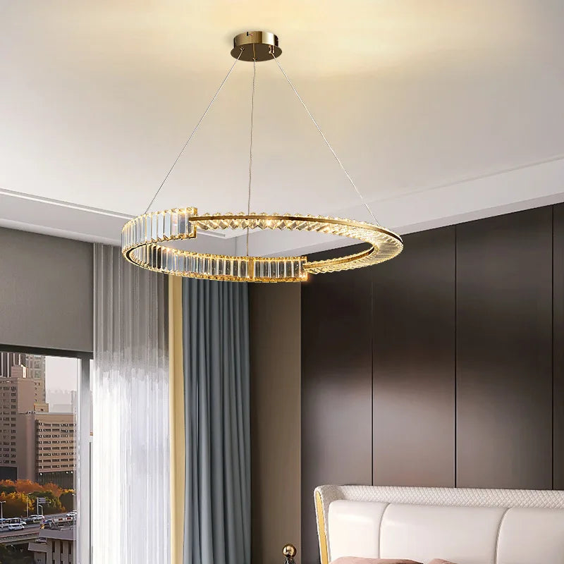 lustre moderne en cristal k9 design nordique pour décoration intérieure - vue 3 sur 12