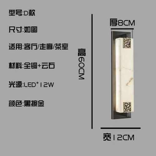 applique murale moderne en marbre chinois avec nœud et lumière led - vue 9 sur 11