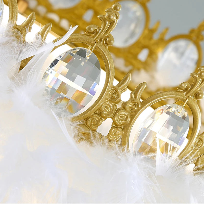 lustre nordique en plumes pour chambre de filles style luxe créatif - vue 5 sur 10
