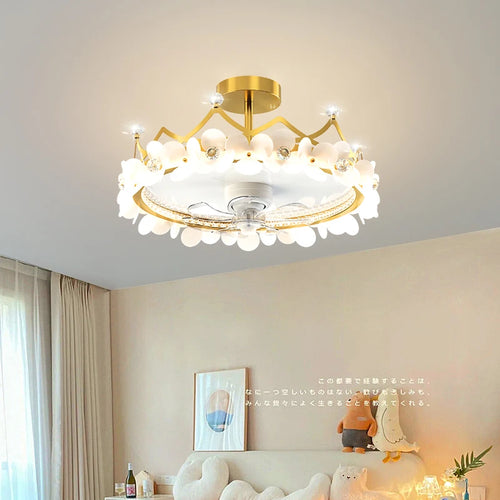 ventilateur de plafond led moderne avec télécommande et éclairage décoratif - vue 3 sur 10