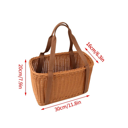 panier de pique-nique en osier pour rangement et courses - vue 19 sur 22