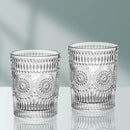 gobelet verre retro relief tournesol style nordique
