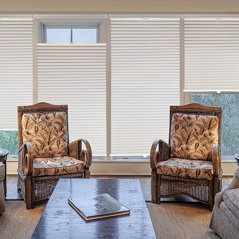 Store plissé occultant sans perçage pour fenêtre