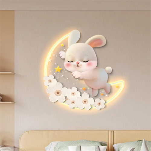 applique murale lapin aux fraises pour chambre d'enfant décorative - vue 4 sur 8