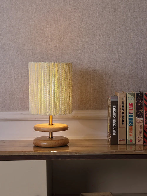Solid Wood Design Creative Walnut Color Living Room, Study, Bedroom, Bedside, Japanese Style Atmosphere Decoration E27 Desk Lamp - vue 4 sur 10