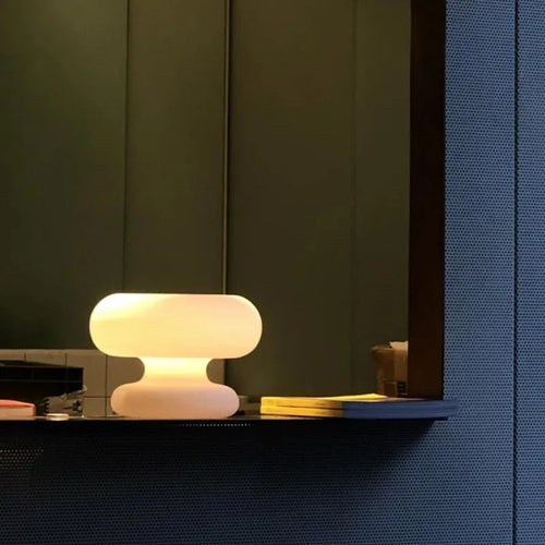 lampe à poser champignon en verre pour décoration intérieure - vue 5 sur 6