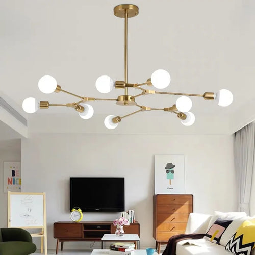 lustre moderne spoutnik satellite lampe suspendue 3 6 9 branches - vue 3 sur 12