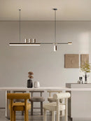 2024 Modern minimalist dining room chandelier high level slotted bar counter kitchen interior decorative lighting