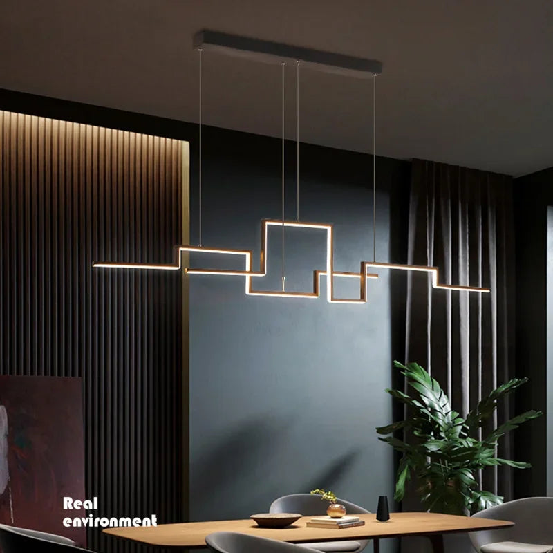 LED Pendant Light Fixture With Modern Design, Adjustable For Indoor And Home Decoration, Living Room, Bedroom, And Lobby Pendant - vue 4 sur 9